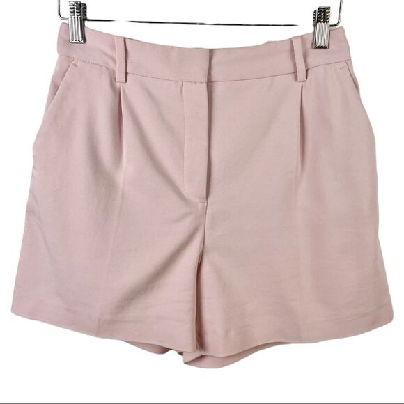 ZARA pink high waist pleated shorts size 6 - Picture 2 of 6